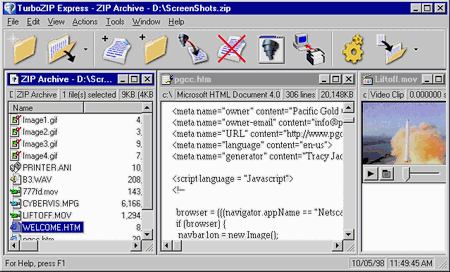 Capture d'cran de TurboZIP Express